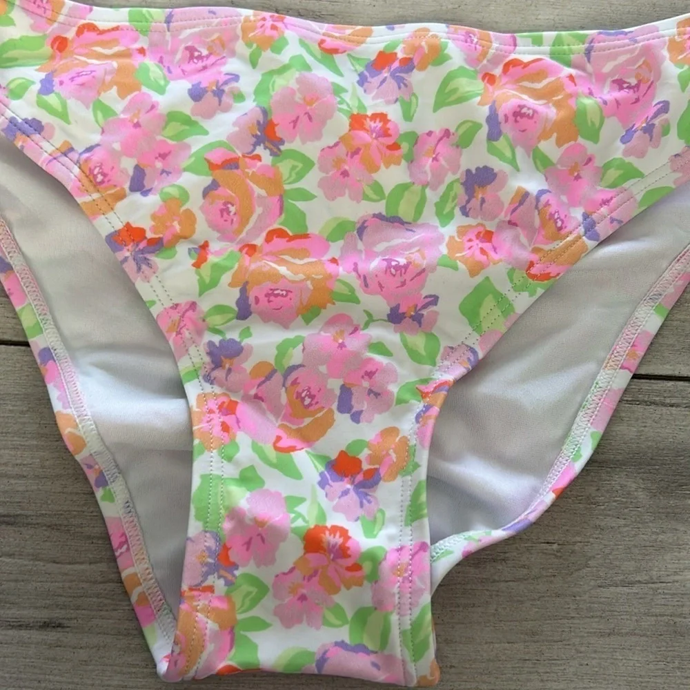 Ninety-Nine pastel roses bikini swim bottoms size XS NEW